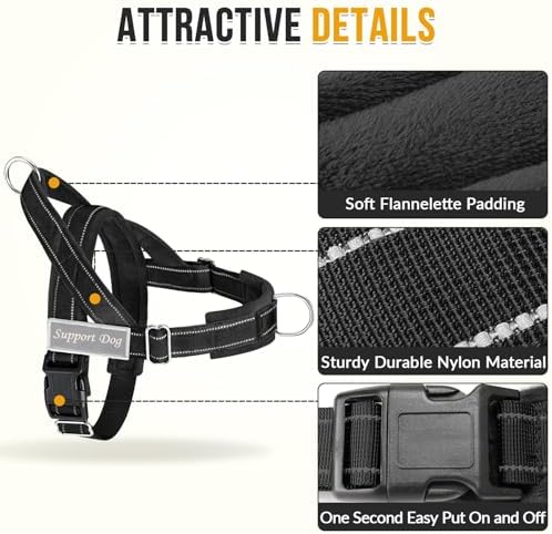 Lukovee No Pull Dog Harness and Leash Set, Soft Padded for Large Medium Dog