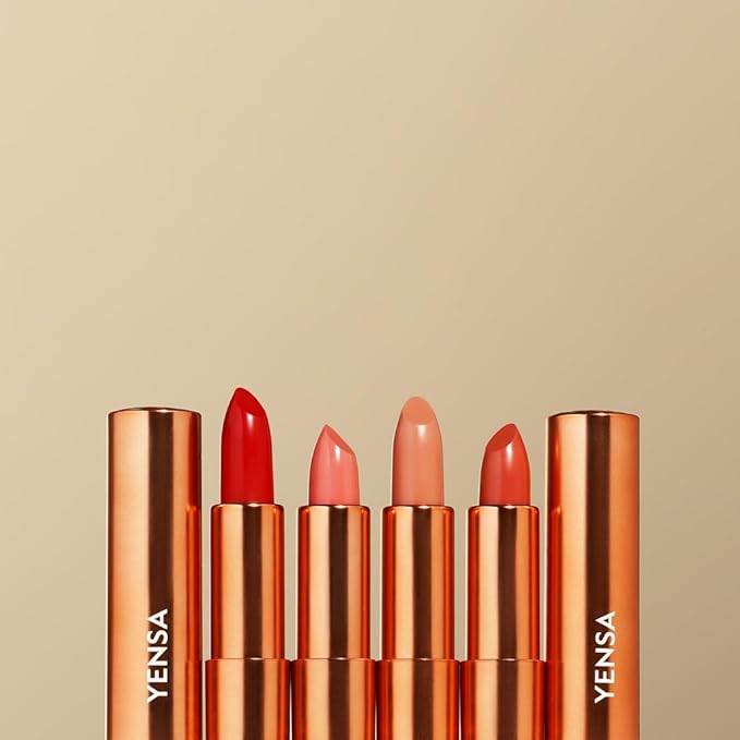 YENSA Vibrant Silk Hydrating Lip Stick - Long Lasting Lipstick with Hyaluronic Acid, Vitamin E & Super Oils - High Pigment Color & Semi Glossy Finish - Moisturizing Formula - Virtue (0.12 oz)