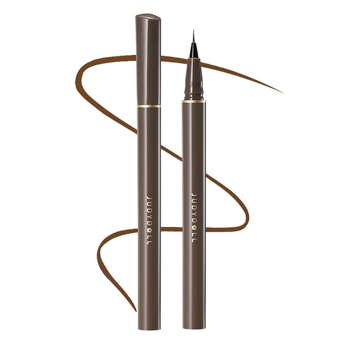 JUDYDOLL Ultra-Fine Liquid Eyeliner - Precision Tip for Wing Line, Smudge-Proof, Quick-Drying, Waterproof, Easy to Get Inner Corner Lined, Hooded Eyes-Friendly (#02 Deep Brown)