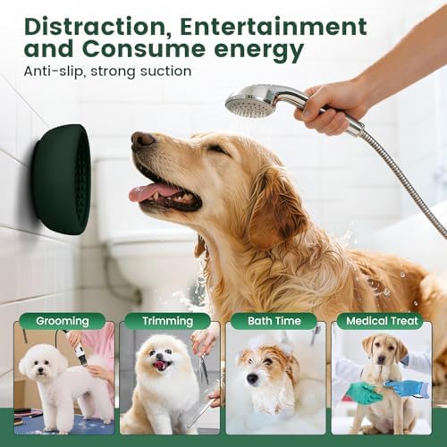Dog Slow Feeder Licking Bowl,Anxiety Relief Treat Dispenser, Non-Slip Anti-chocking Pet Dish, Interactive Puzzle Toy for Small Medium Breed,Freezable BPA Free Silicone Dishwasher Safe