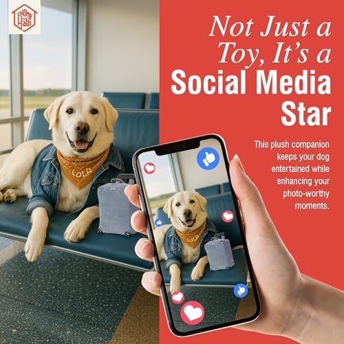 Rimopaw – Luxurious Parody Plush Dog Toy with Squeaker, Premium Fabric, Embroidered Details, Designer-Inspired Chew Toy, Fun Gift for Large Dogs & Dog Lovers