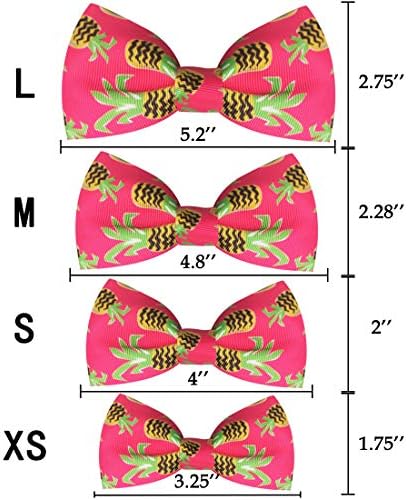 azuza Bowtie Dog Collar, Soft & Comfy Dog Collar with Bow, Fun Patterns & Bright Color for Small Dogs