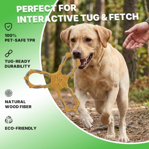 3 Way Doy Toys, Dog Tug Toy for Multiple Dogs, Dog Chew Toys, Yellow