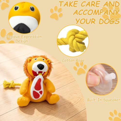 Durable Squeaky Plush Rope Dog Tug Toy for Large Aggressive Chewers