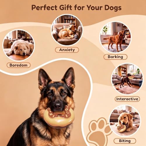 Squeaky Dog Chew Toys, Interactive Tough Indestructible Dog Toys for Aggressive Chewers, Medium to Large Dogs, Indoor & Outdoor Use