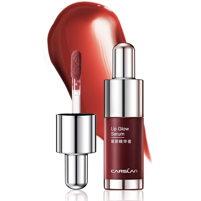 CARSLAN Hydrating Lip Gloss Serum, Moisturizing, Plunping, Shiny Lip Glow, Tinted Lip Care with Vitamin E, Crithmum Maritimum Essential oil, G107