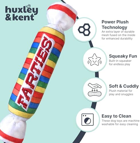 Huxley & Kent Power Plush Squeaky Dog Toy, Farties, Small