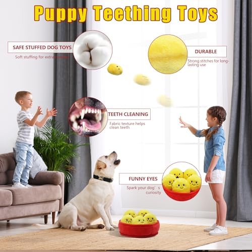 YZHDUXIU 6 Pack Chicken Nugget Squeaky Dog Toys Interactive Puppy Chew Toys