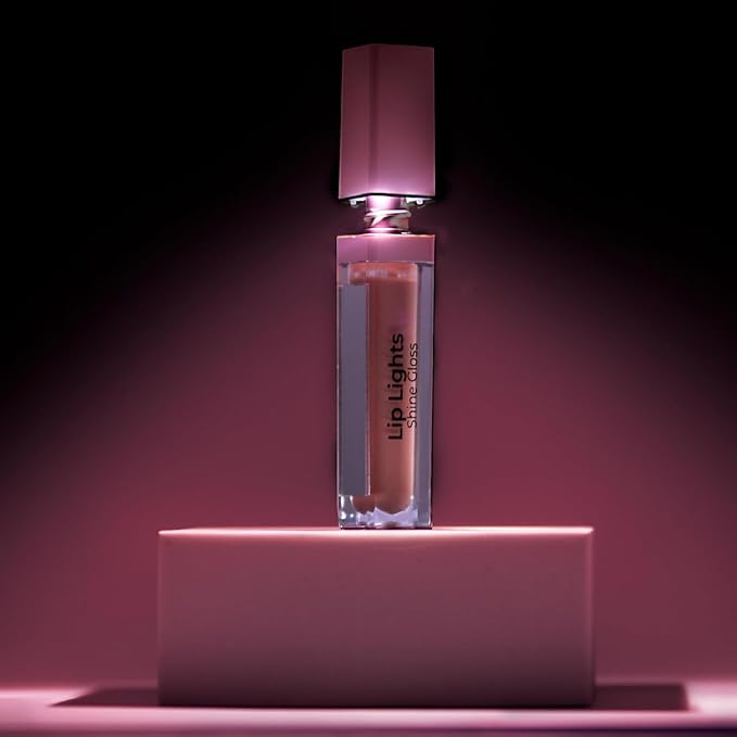 MCoBeauty - Lip Lights Shine Gloss - Clear Lip Gloss - High Shine Glass-Like Finish with Built-In LED Light & Mirror - Moisturising Lightweight - Face Makeup