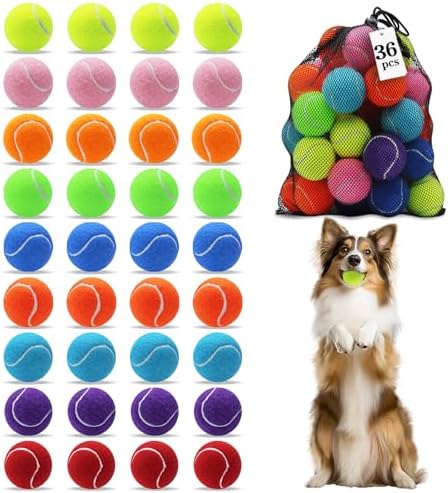 Magicorange Tennis Balls for Dogs,Colorful Easy Catching Dog Balls,36 Pack