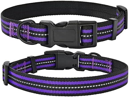 Mile High Life Reflective Dog Collar, Adjustable Lightweight Quick Release