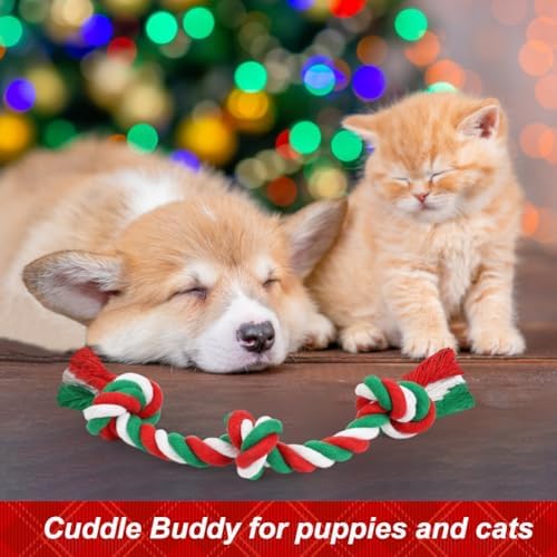 SZEE Christmas Dog Rope Toy, Rope Toys for Small-Breed Dogs