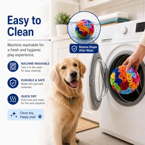 Snuffle Ball for Dogs, Interactive Dog Toy, Treat Puzzle Toy, Dog Enrichment Toy, Sniffing Ball, Nose Work Toy, Slow Feeder for Mental Stimulation, Reduces Boredom & Anxiety