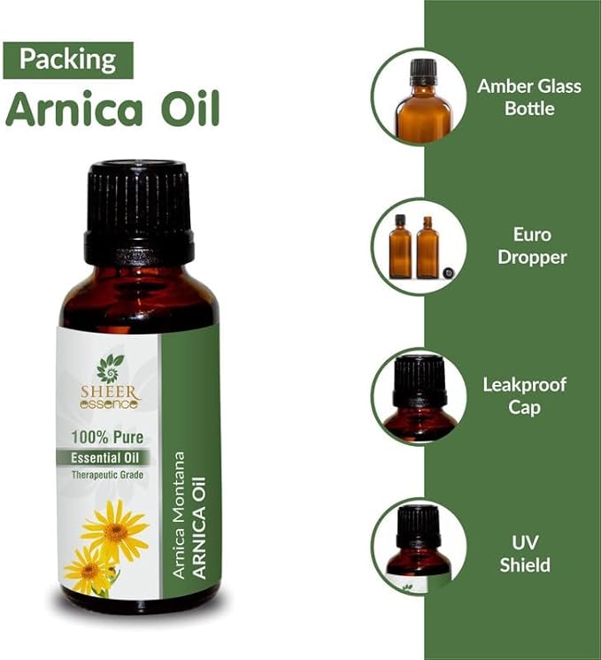 Arnica Essential Oil (Undiluted & Uncut - 100% Pure Arnica montana) - 33.8oz Aluminium Bottle - Therapeutic Grade Perfect For Skin, Hair and Aromatherapy Free DHL Express Shipping!