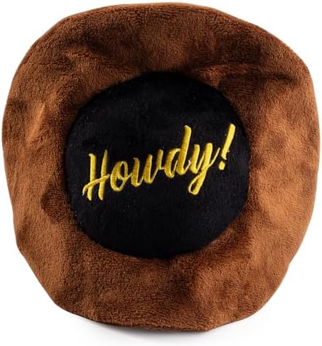 Haute Diggity Dog Cowboy Hat Plush Dog Toy, Western Stuffed Chew Toys