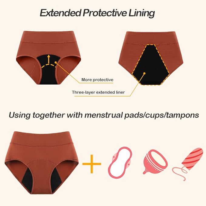 Period Underwear for Women 3 Layers Breathable Menstrual Period Panties