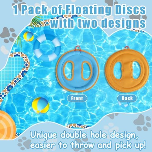 lasuroa Dog Flying Disc Toy, 9.25" Pet Water Floating Flyer with Soft Edges Gentle on Teeth Lightweight Outdoor Canvas Fetch Toy for Aggressive Chewers Medium to Large Dogs