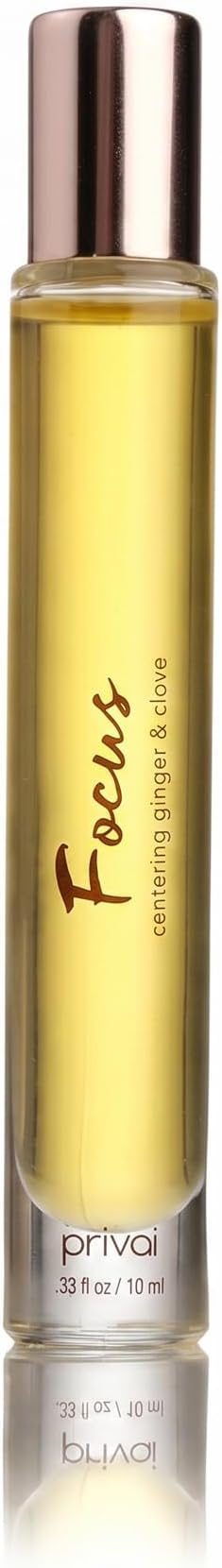 PRIVAI Ginger & Clove Essential Oil Roller Mini - 10 ML, Focus Aromatherapy - Refreshing Travel Size Roll-On with Jojoba Oil - Cooling Wellness Blend for Everyday Self Care