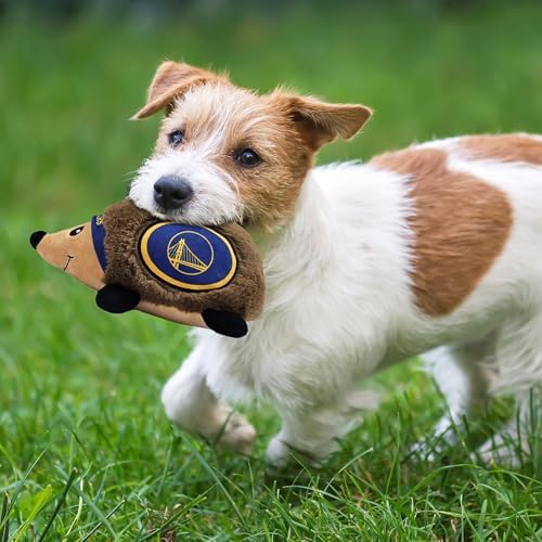 NBA Golden State Warriors Plush Hedgehog Toy for Dogs & Cats, Cool Soft Pet Toy for Fun and Interactive Play, Dog Chew Toy with Squeaker, Licensed Hot Pet Toy