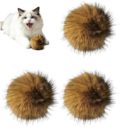 Faux Rabbit Fur Catnip Ball, Lightweight Interactive Chase Toy for Cats