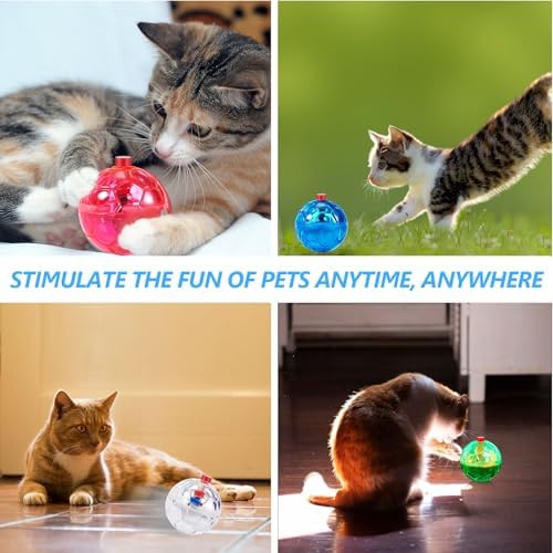 Sratte 6 Pcs Cat Ball Ghost Hunting Light up Toy, Bright Color