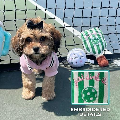 Haute Diggity Dog Pickleball Paddle Plush Dog Toy, Funny Parody Chew Toys