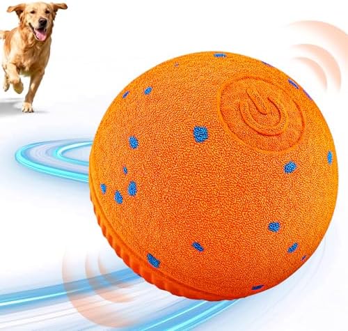 Smart Interactive Dog Toys, Interactive Dog Ball with IPX7 Waterproof, E-TPU Material, Low Noise, Automatic Moving/Bouncing/Rotating for Medium and Large Dogs Indoor & Outdoor Stimulation
