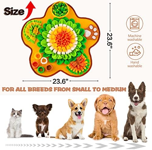 Snuffle Mat for Dogs, Pet Snuffle Mat for Small and Medium Dogs, Interactive Sniff Mat Feeding Mat for Puppies, Slow Feeder Dog Treat Mat for Training and Stress Relief (Bone Shape) (Green, One Size)