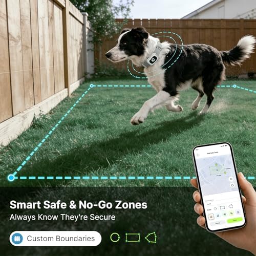 ABBIDOT GPS Dog Tracker - Activity Monitor, 3-Mode LED Light, Location History, Real Time Tracking, Precision Live Pet Tracker, Waterproof, Rechargeable, APP Support, GPS Tracker for Dogs