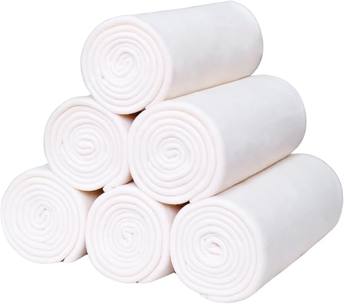 ZYFZCYBL Fleece Throw Blankets Lightweight Warm Soft Cozy Pet-Friendly Bulk Fleece Throw Blanket Solid for Home Bed, Sofa，Office,Gifts, Couch (Pack of 6-50 x 60 inch，White)