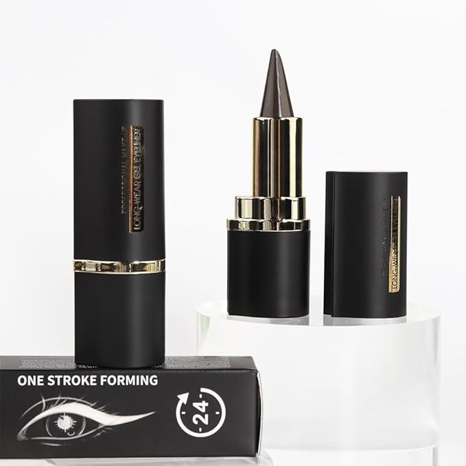 evpct 2Pcs Black Grey Gray Gel Eyeliner Pencil Eye Black Face Paint Stick Makeup Set Waterproof Matte Cream Crayon Eyeliner Pencil Set Cat Eye Liners Eyeshadow Guide delineador de ojos contra el agua