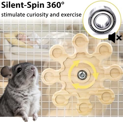 Upgraded Larger & Thicker Rotating Kiln-Dried Wood Chinchilla Toy