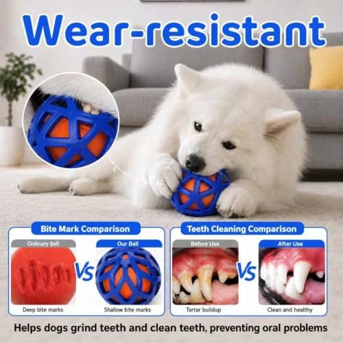 LDZ&CHX Interactive Dog Ball with Rubber Cover, Durable Dog Toys to Keep Them Busy, Automatic Moving Dog Balls for Indoor Play,Rubber Cover Protects Dog Teeth,Not for Heavy Chewers