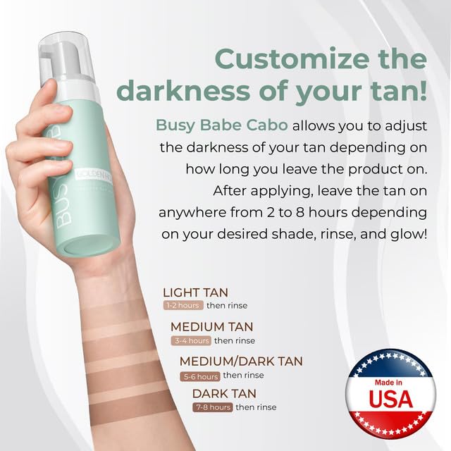 Golder Hour Tanning Mousse Self Tanner - Achieve a Gorgeous, Flawless Tan, Sun-Kissed Glow for All Skin Types and Tones, Sunless Tanning Mousse for Undertone (DARK BRONZE 200ml)
