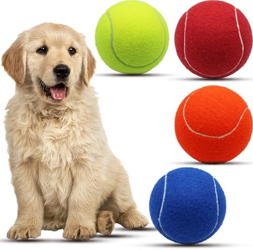 Magicorange Large Tennis Balls for Dogs, 4 Pack 4 Inch Big Tennis Ball