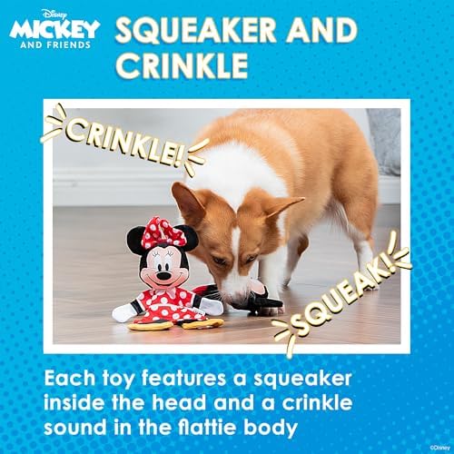 Disney for Pets Mickey & Minnie Mouse Plush Dog Toy Set, 13.5 Inch, 2 Pk
