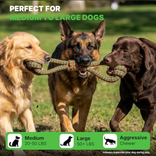 Dog Toys for Aggressive Chewers, Indestructible Dog Toys, Dog Tug Toy