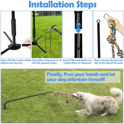 Tether Outdoor Dog Toy,Interactive Exercise Game in Yard Park