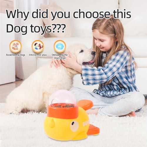 Duck Cat Treat Dispenser, Duck Puzzle Feeder for Cats, 2-in-1 Puzzle Toy That Challenges & Rewards, Keeps Indoor Cats Busy—Less Boredom, Slow Feeder for Pet Eating & Iq Training (Yellow-2Pcs)