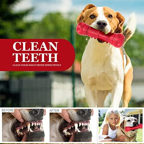 ZIKATON Dog Squeaky Toys for Aggressive Chewers, Durable Chew Toys for Large Medium Breed Dog, Dog Toys, Tough Durable Dogs Toys with Natural Rubber (Pack of 2)