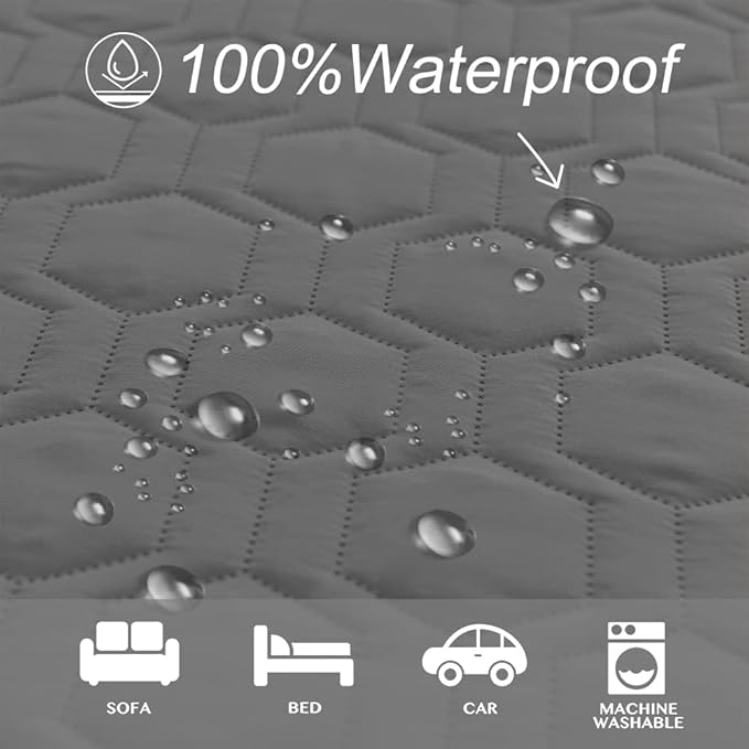 Tcksstex Waterproof and Non-Slip Dog Bed Cover and Pet Blanket Sofa Pet Bed Mat ，car Incontinence Mattress Protectors Furniture Couch Cover for Most Cats Dogs, Pets（82x102-Dark Grey）