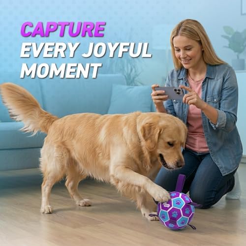 QDAN Dog Ropes Toys, Soccer Ball with Straps, Tug of Toy, Dog Birthday Toy