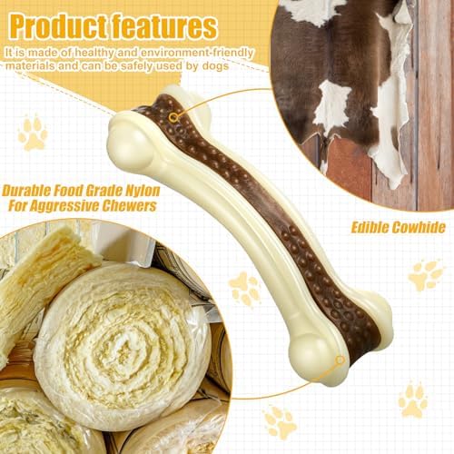 10 Pcs Dog Chew Toys for Aggressive Chewers, 5.1 x 2 Inch, 6.3 x 2.17 Inch