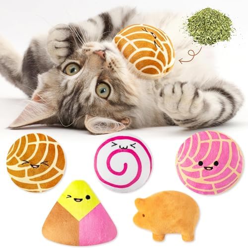 L1rabe Mexican Concha Catnip Stuffed Toys for Cats- Gifts for Kitten Lovers
