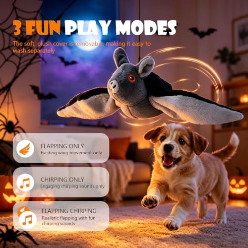 Flying Bat for Dogs, Interactive Flap Wing Bat, Realistic Bat Flight