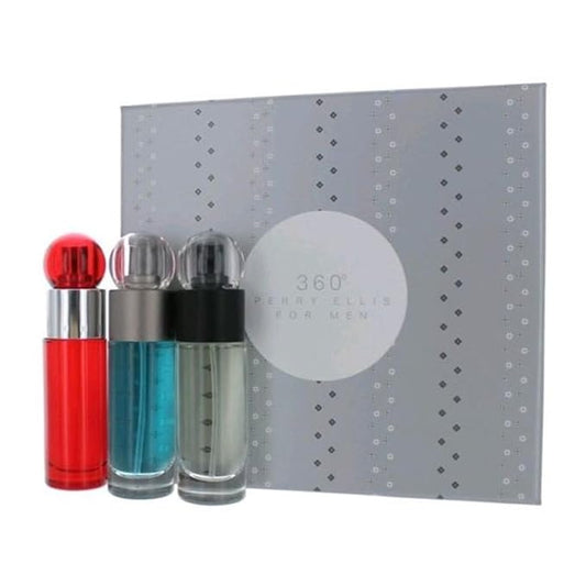 Perry Ellis 360 Eau de Toilette Spray Gift Set for Men, 3 Count