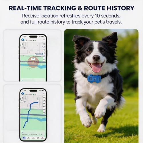 GPS Tracker for Dogs, Real-Time Location Update