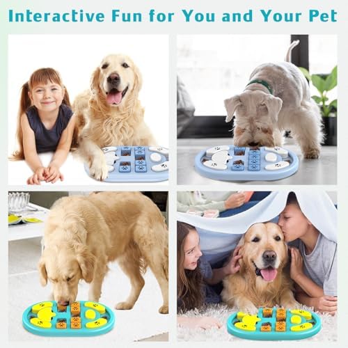 Dog Puzzle Toy, Interactive Treat Dispensing Toys, Blue | Dog Enrichment Toys, IQ Training & Mental Stimulation, Non-Slip Slow Feeder, For Puppies Small Medium Large Dogs Cats