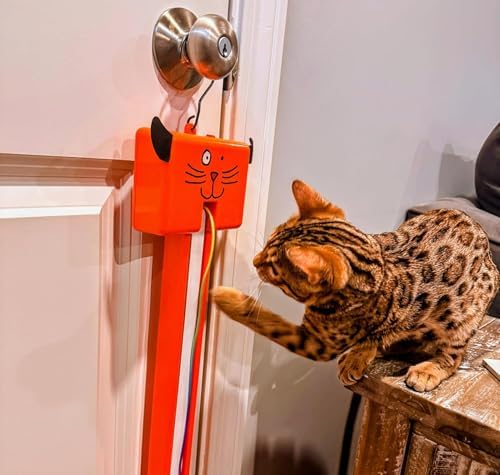 Moody Pet Interactive Cat Toy for Indoor Cats – Fling-AMA-String Automatic, Moving, Flying String Toy for Cats – Battery Operated, Door Hanging Exercise Toy for Kittens & Adult Cats