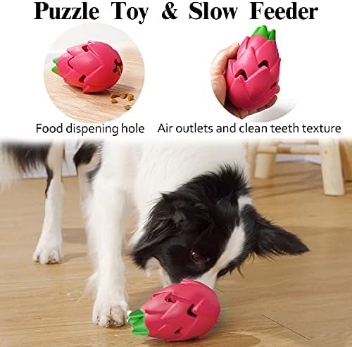 MewaJump Dog Chew Toys for Aggressive Chewers Rubber Squeaky Dog Toy 3 Pack